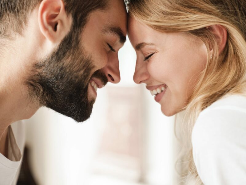 Close Up Of A Beautiful Happy Young Couple Relaxing